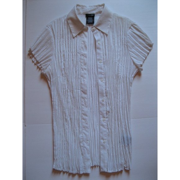 East 5th White Sheer Short Sleeve Shirt - Picture 1 of 10